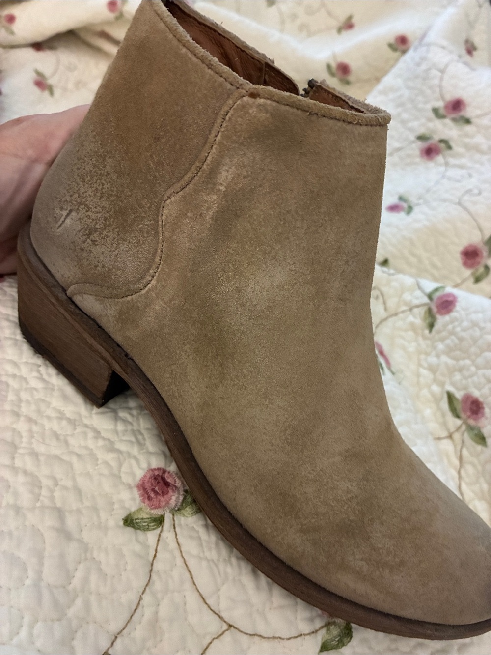 Frye Taupe Suede Ankle Boot - Picture 4 of 5